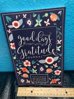 Good Days Start With Gratitude Journal by prettysimplebooks Navy Floral